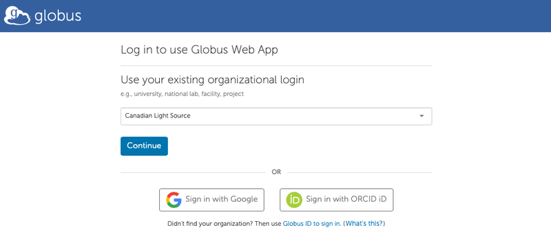 Globus Login Page