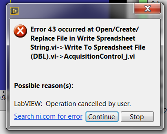 LabVIEW GUI Error 43